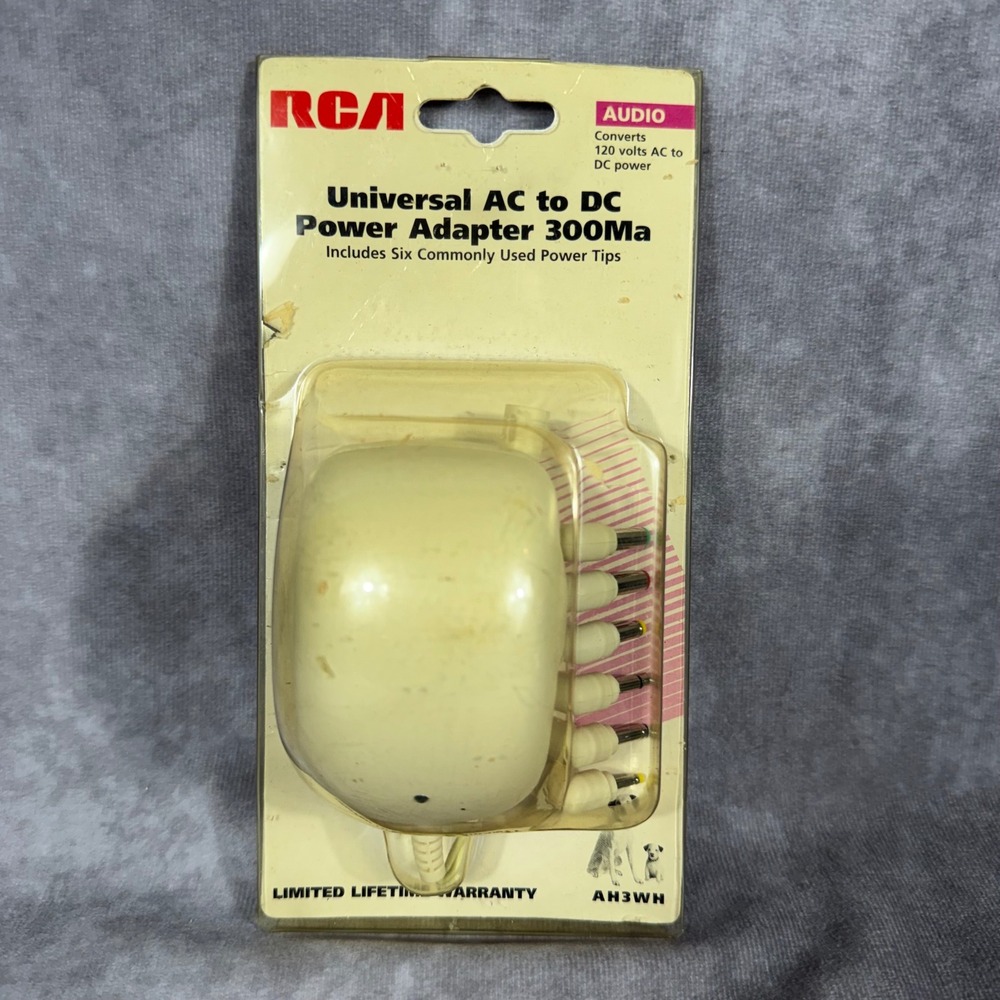 RCA Universal AC to DC Power Adapter 300Ma 1.5V-12V 6 Tips Vintage 2001‎ NEW